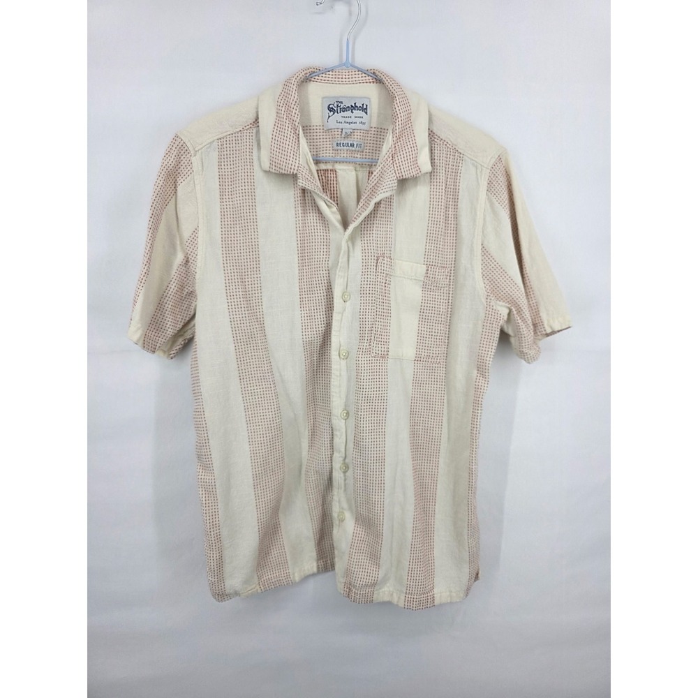The Stronghold Los Angeles Mens Medium Regular Fit Striped Short Sleeve Shirt
